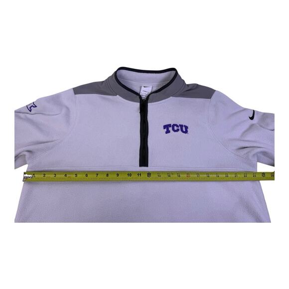 Nike Therma Victory 1/2 Zip Fleece Large TCU Frogs Logo Golf DA2921-025 Gray - Picture 11 of 16